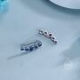 Sterling Silver Sapphire Blue Droplet Cz Cluster Crawler Earrings, thumbnail 4 of 12