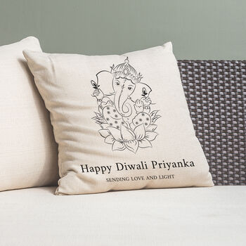 Personalised Diwali Ganesh Cushion Cover, 2 of 3