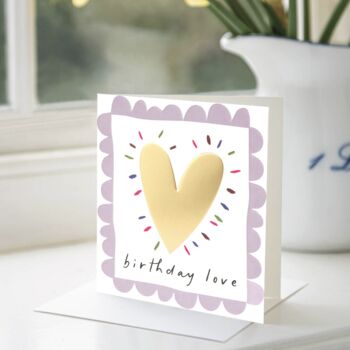 Gold Heart Birthday Card, 2 of 4