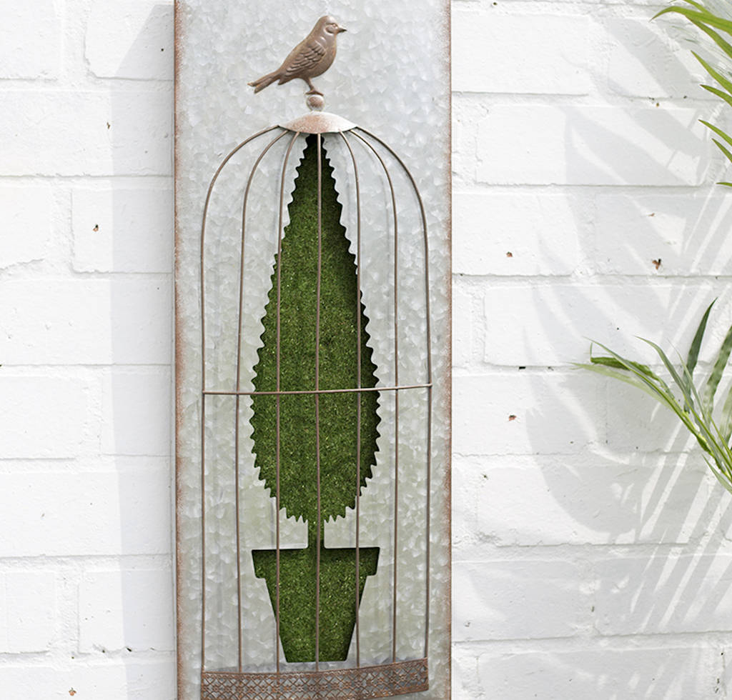 flocked topiary wall art by garden leisure