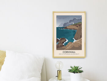 Cornwall Aonb Travel Poster Art Print, 2 of 8