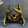 Drunken Crab Wine Bottle Holder Aged Gold Freestanding, thumbnail 3 of 12