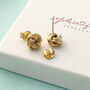 Gold Plated Knot Of Friendship Earrings, thumbnail 2 of 3