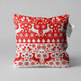 Xmas Pillow Cover With Red And White Christmas Deers, thumbnail 1 of 7