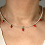 Pearl And Chilli Charm Necklace, thumbnail 5 of 6