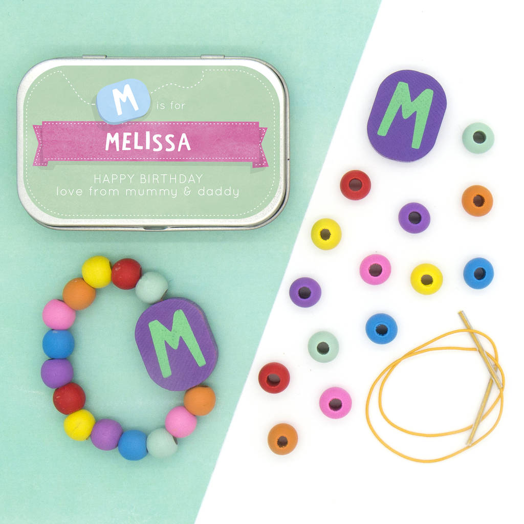 personalised letter bracelet gift kit by cotton twist