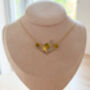 Gold Stainless Steel Honeycomb Bee Necklace, thumbnail 5 of 6