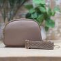 Triple Zip Cross Body Bag In Khaki, thumbnail 1 of 4