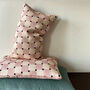 Laurie Check Pink Linen Cushion, thumbnail 2 of 5