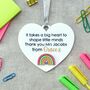 Teacher Thank You Gift, Personalised Heart With Rainbow Keepsake, thumbnail 9 of 10