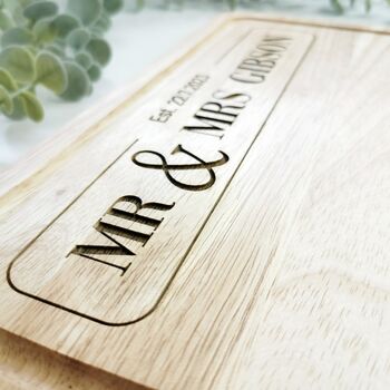 Personalised 'Mr And Mrs' Laser Engraved Chopping Board, 4 of 7