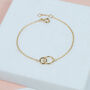 Kelso Yellow Gold Plated Interlinking Rings Bracelet, thumbnail 1 of 4