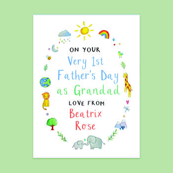 Personalised 1st Fathers Day Grandad Card, 3 of 3