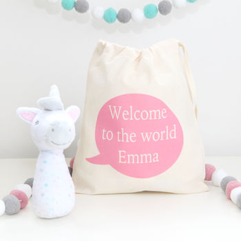 Unicorn Soft Toy And Personalised Cotton Bag, 3 of 4