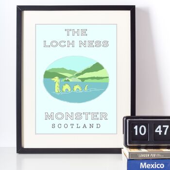 Loch Ness Monster Scotland Illustration Print, 3 of 3