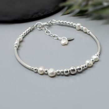 Pearl Sterling Silver Bracelet, June Birthstone Jewellery, 2 of 2