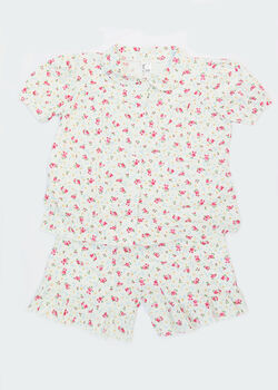 Girls English Rose Pink Floral Summer Cotton Pyjama Set, 5 of 8