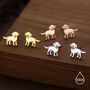 Sterling Silver Labrador Puppy Stud Earrings, thumbnail 7 of 12