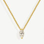 Gold Or Silver Women’s Dainty Marquise Stone Necklace, Christmas Jewellery Gift For Her, thumbnail 5 of 6