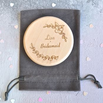 Personalised Floral Bridesmaid Compact Mirror, 5 of 5
