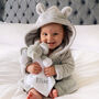 Personalised Grey Baby Gown And White Elephant Comforter Set, thumbnail 2 of 11