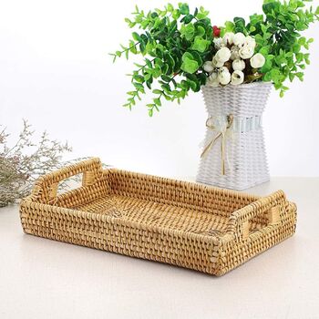 Rectangular Rattan Woven Serving Tray, 2 of 6