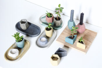 Sustainable Concrete Geometric Chunky Candle Holder, 9 of 12