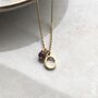 Gold Vermeil Initial And Birthstone Necklace, thumbnail 5 of 6