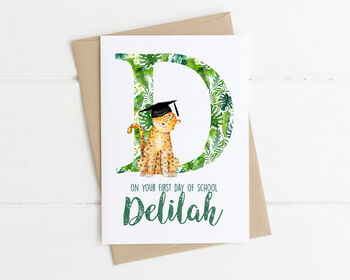 Personalised First Day Of School Card Jungle, 3 of 6