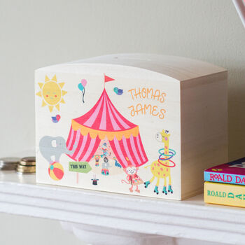 Personalised Circus Themed Money Pot Piggy Bank, 3 of 12