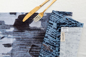 Abstract Textured Cotton Table Runner 'Breeze', 4 of 5