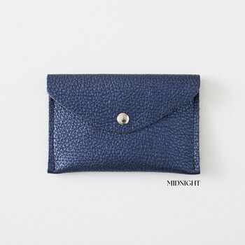 Blue Leather Coin And Card Envelope Purse, 7 of 8