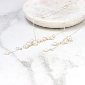 Delicate Black Or White Pearl Waterfall Necklace, 7 of 11