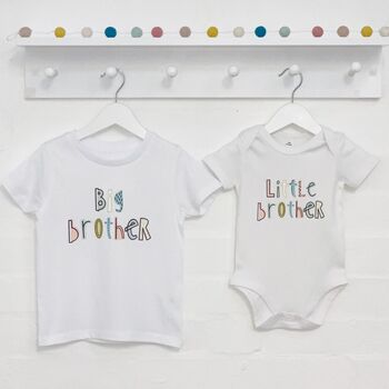 Dots And Dashes Unisex Brother Sister T Shirt Set, 4 of 5