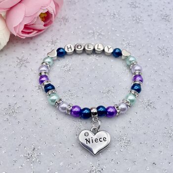 Personalised Niece Charm Bracelet. Niece Name Gift, 12 of 12
