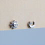 Sterling Silver Sun And Moon Stud Earrings, thumbnail 6 of 7