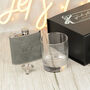 Personalised Simple Initial Monogram Two Tone Hip Flask, thumbnail 7 of 8