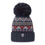 Simon Wilson Navy Fairisle Reflective Super Bobble Hat, thumbnail 2 of 6