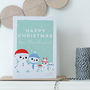 Family Christmas Card Personalised With Snow People, thumbnail 4 of 4