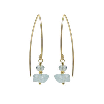 Aquamarine Natural Gemstone Earrings, 2 of 5