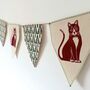 Handmade Christmas Cat Bunting. Linocut Design, thumbnail 1 of 4