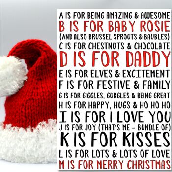 Abc 1st Christmas Daddy Personalised Card, 2 of 5