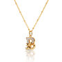 Gold Plated B Initial Necklace With Mother Of Pearl, thumbnail 2 of 6