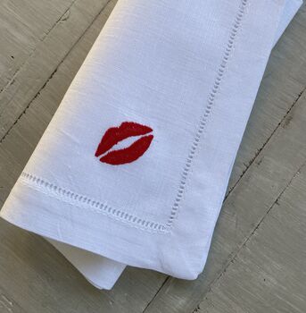 Embroidered Kiss Napkin, 2 of 7