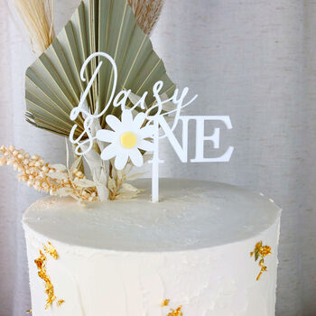 Daisy Flower First Birthday Personalised Cake Topper, 7 of 9
