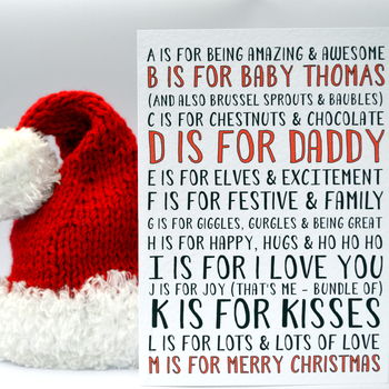 Abc 1st Christmas Daddy Personalised Card, 4 of 5