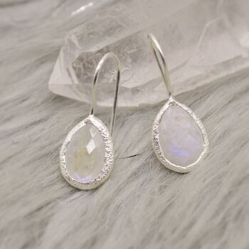 Rainbow Moonstone 925 Silver Earrings, 3 of 8