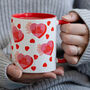 Love Yourself 'Time For Me' Retro Hearts Tea Coffee Mug, thumbnail 1 of 4