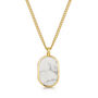 Men's Small Howlite Dog Tag Locket Gold, thumbnail 1 of 5