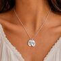 Personalised Oval Pendant Birth Flower With Engrave, thumbnail 4 of 8